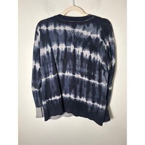 Elliot Lauren Navy Gray Tie Dye Long Sleeve Shirt Sz S